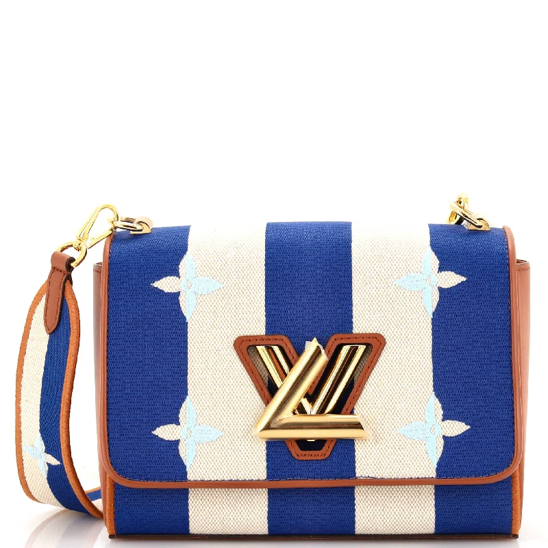 Halloween-Themed Twist Handbag Limited Edition Embroidered Stripe Canvas MM