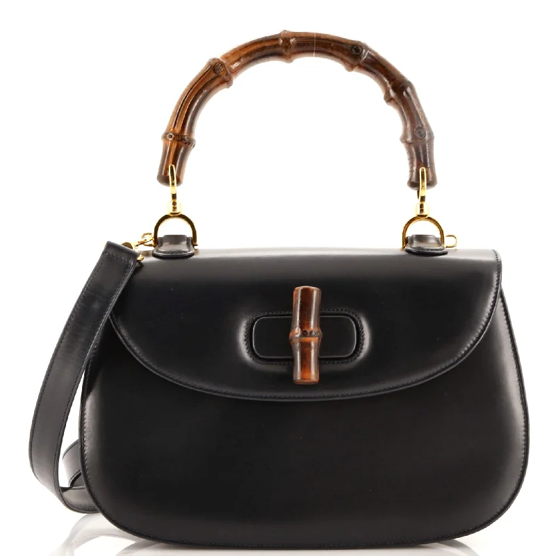 Bold And Flash-Sale Bags Vintage Convertible Bamboo Top Handle Bag Leather Medium