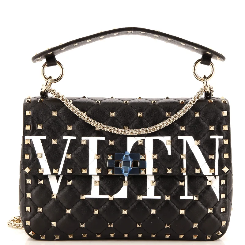 Seasonal Clearance Bags For Summer, Winter, Etc. VLTN Rockstud Spike Flap Bag Quilted Leather Medium Seasonal Clearance Bags For Summer, Winter, Etc. VLTN Rockstud Spike Flap Bag Quilted Leather Medium